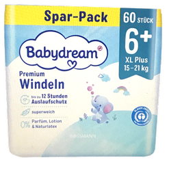  Babydream Windeln XL 6 +, 60 szt. 15-21 kg pieluchy 